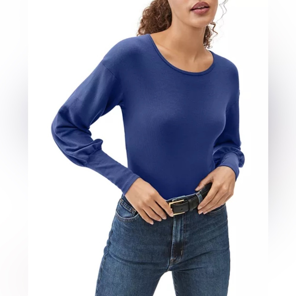 Michael Stars EUC Sz M “Misha” Top Blue - Picture 2 of 8